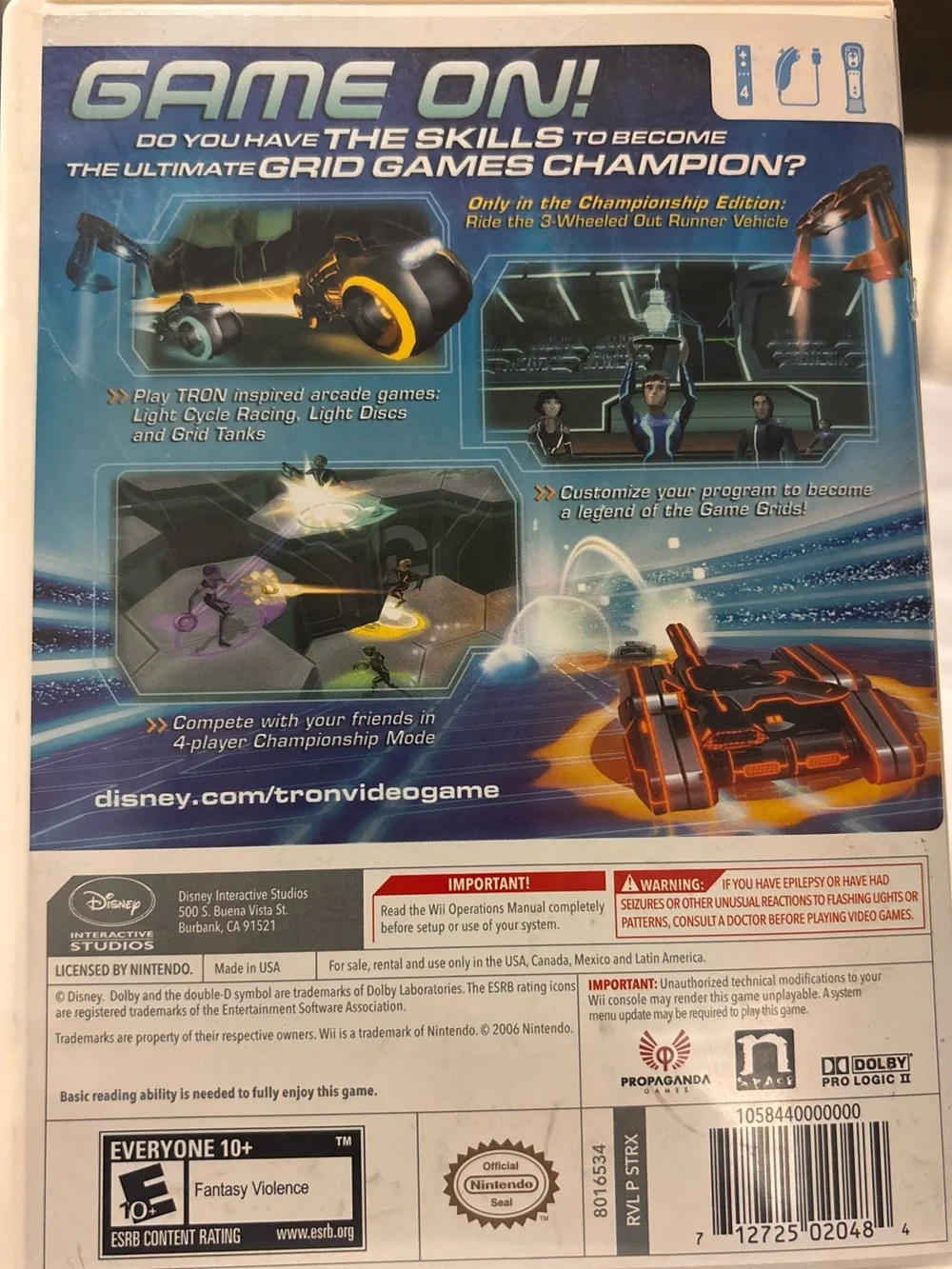 Disney TRON Evolution: Battle Grids (Wii) — Black & Blue Edition